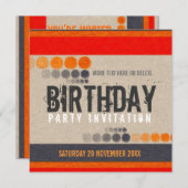 アーバン通り誕生日パーティーへの招待 招待状 (正面/裏面)