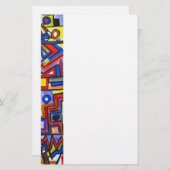 アーバン通り2手絵を描幾何モダン芸術 便箋 (正面/裏面)