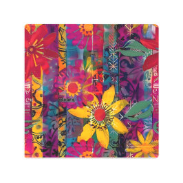 アーバン開花鮮やかなグラフィティフラワーエクスプローシオポスター メタルプリント