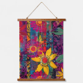 アーバン開花鮮やかなグラフィティフラワーエクスプローシオポスター 吊り下げ型タペストリー