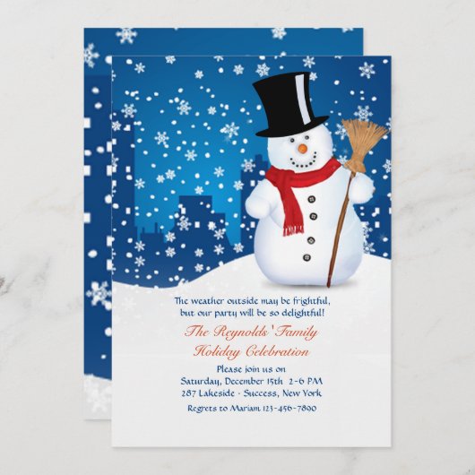 アーバン雪だるま招待状 招待状 (正面/裏面)