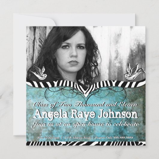 アーバン&お尻タトゥーブルー&ゼグランジブラ招待状 招待状 (正面)