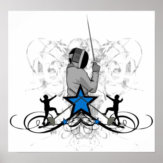 アーバン・お尻フェンシングイラストレーション ポスター (正面)