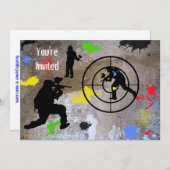 アーバン·ゲリラ·ペイントボール·招待されました 招待状 (正面/裏面)