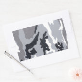 アーバン/スノー迷彩柄 長方形シール (封筒)