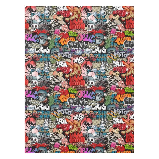 アーバン・ダイナミックスの通りの芸術の落書きの芸術パターン テーブルクロス (正面)