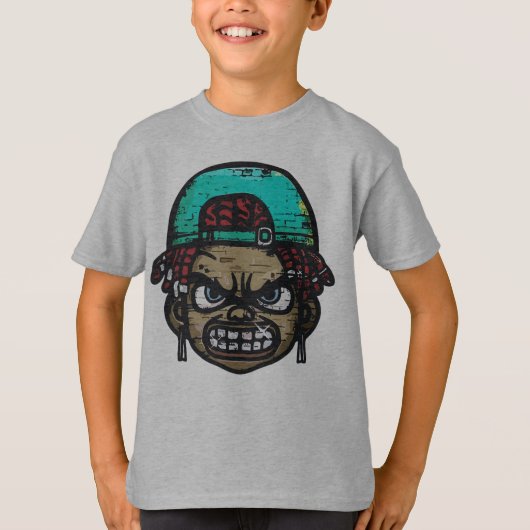 アーバン・レベル：グラフィティ・スタイル・フェイス Tシャツ (正面)