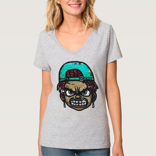 アーバン・レベル:グラフィティ・スタイル・フェイス Tシャツ (正面)