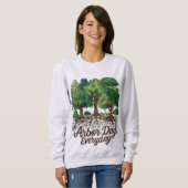 アーバーデイ毎日の地球の惑星ハッピーアーバーデイ スウェットシャツ (正面フル)