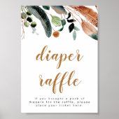 アーバーボヘミアンフェザーグリーンリーベビーおむつラッフル ポスター (正面)