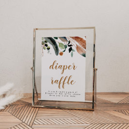 アーバーボヘミアンフェザーグリーンリーベビーおむつラッフル ポスター