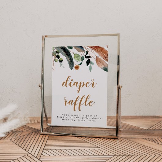 アーバーボヘミアンフェザーグリーンリーベビーおむつラッフル ポスター