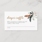 アーバーボヘミアンフェザーグリーンリーベビーオムツラッフル プレイスカード (正面)