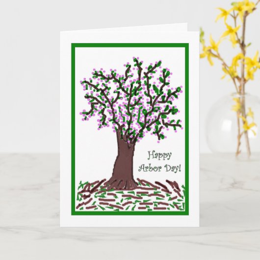 アーバー日カード芸術的な咲く木 カード (黄色い花)