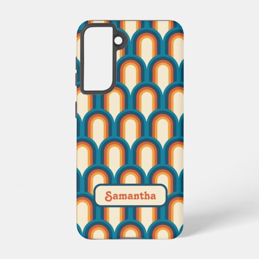 アーパーソナライズされたチカラフルウ虹パターン SAMSUNG GALAXYケース (裏面)