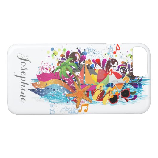アーパーソナライズされたトポップ・アートのレトロビーチの電話ケース Case-Mate iPhoneケース (裏面(横))