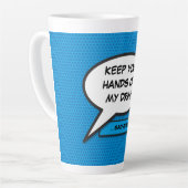 アーパーソナライズされたトポップ・アートの漫画本の音声バブル カフェラテマグ (左アングル)