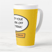 アーパーソナライズされたトポップ・アートの漫画本の音声バブル カフェラテマグ (右アングル)