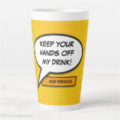 アーパーソナライズされたトポップ・アートの漫画本の音声バブル カフェラテマグ (正面)