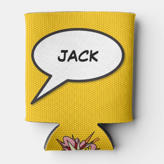 アーパーソナライズされたトポップ・アートの漫画本の音声バブル 缶クーラー (正面)