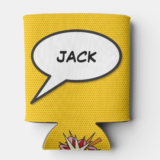 アーパーソナライズされたトポップ・アートの漫画本の音声バブル 缶クーラー (裏面)