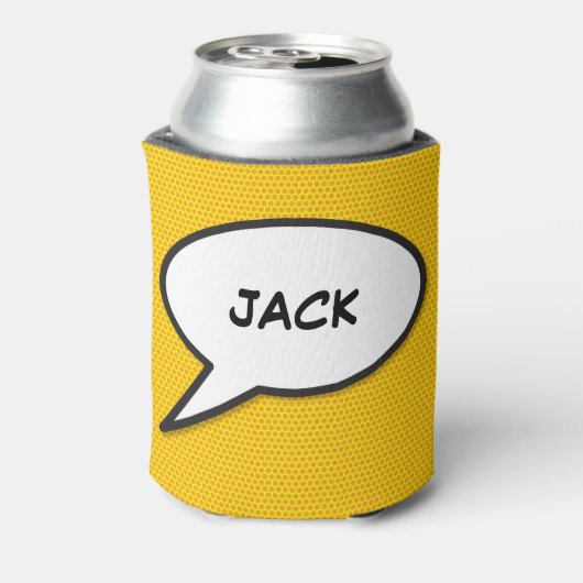 アーパーソナライズされたトポップ・アートの漫画本の音声バブル 缶クーラー (缶裏面)