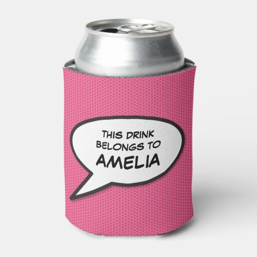 アーパーソナライズされたトポップ・アートの漫画本の音声バブル 缶クーラー (缶正面)
