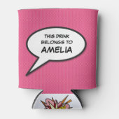 アーパーソナライズされたトポップ・アートの漫画本の音声バブル 缶クーラー (正面)