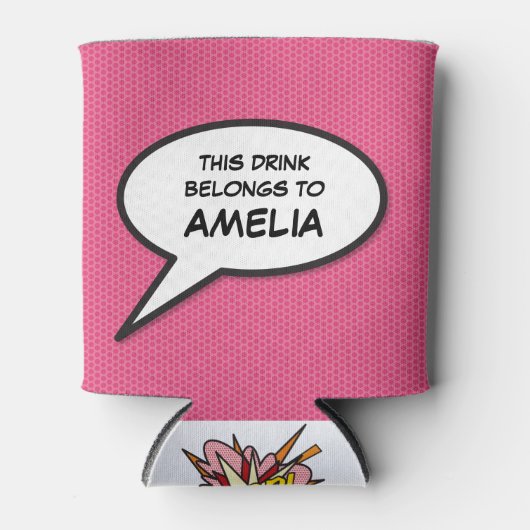 アーパーソナライズされたトポップ・アートの漫画本の音声バブル 缶クーラー (正面)