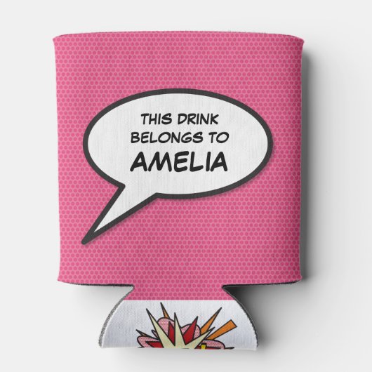 アーパーソナライズされたトポップ・アートの漫画本の音声バブル 缶クーラー (裏面)