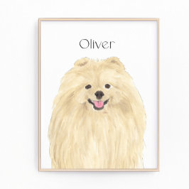 アーパーソナライズされたトポメラニア犬 フォトプリント           