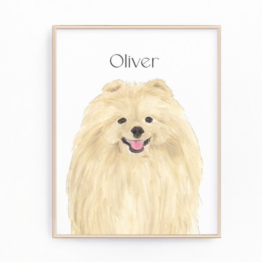 アーパーソナライズされたトポメラニア犬 フォトプリント           