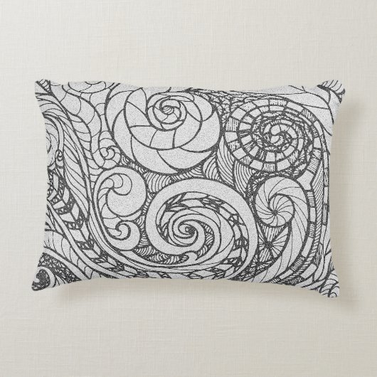 アーパーソナライズされたト忙し・ドードルデザインアクセント枕 アクセントクッション (裏面)