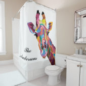 アーパーソナライズされたポップ・アートのトカラフル・キリン シャワーカーテン (インサイチュ)