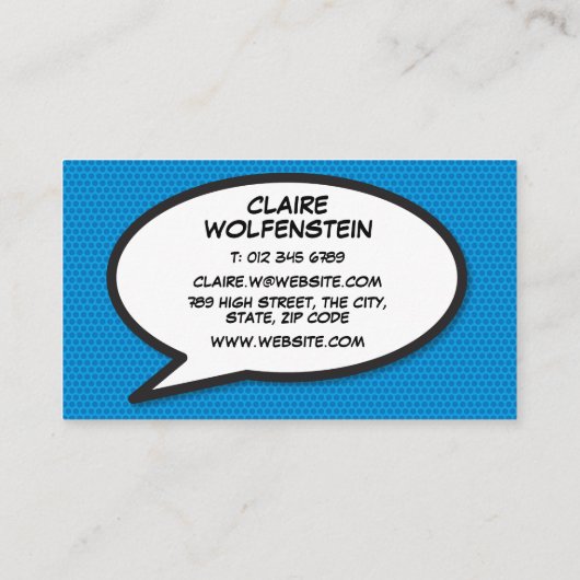 アーパーソナライズされたポップ・アートのト漫画ブックウアム 名刺 (裏面)