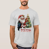 アービュトノスコッチドッグクリスマスパーソナライズされた Tシャツ (正面)