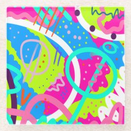 アーファンキーカラフルト ガラスコースター