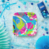 アーファンキーカラフルト ペーパープレート (パーティー)