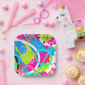 アーファンキーカラフルト ペーパープレート (パーティー)