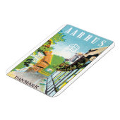 アーフスダンマークヴィンテージトラベルポステ マグネット (左側)