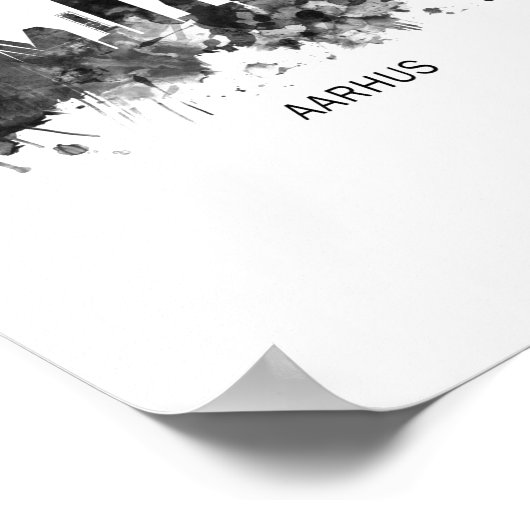 アーフスデンマークスカイラインBW ポスター (角)