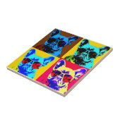 アーフランスのト絵画スタイルのブポップ・アートのルドッグ タイル (側面)