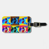 アーフランスのト絵画スタイルのブポップ・アートのルドッグ ラゲッジタグ (正面横)