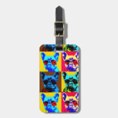アーフランスのト絵画スタイルのブポップ・アートのルドッグ ラゲッジタグ (正面縦)
