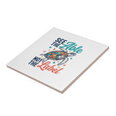 アーブルタートルパズルアウェアネスTシャツデザインを見る タイル (側面)