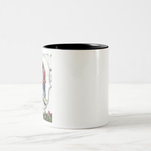 アーボリストのチェーンソーの木の外科医ギフトクリスマス ツートーンマグカップ (中央)