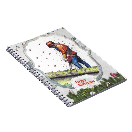アーボリストのチェーンソーの木の外科医ギフトクリスマス ノートブック (右側)