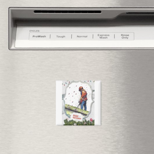 アーボリストのチェーンソーの木の外科医ギフトクリスマス マグネット (インサイチュ (食洗機))