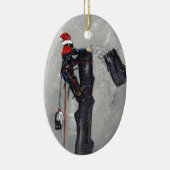 アーボリストの木の外科医のクリスマスカード セラミックオーナメント (右)