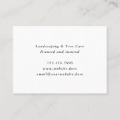 アーボリストツリー気に造園ガーデンヤードワーク 名刺 (裏面)